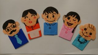 折り紙で作る指人形の家族